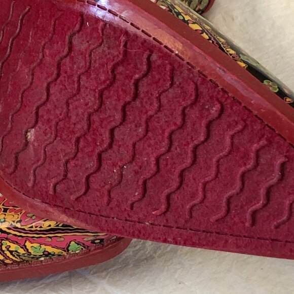 Nomad Yippy Low Women Western Rubber Rain Boots, Floral Paisley Red Soles Size 9 - Picture 3 of 6